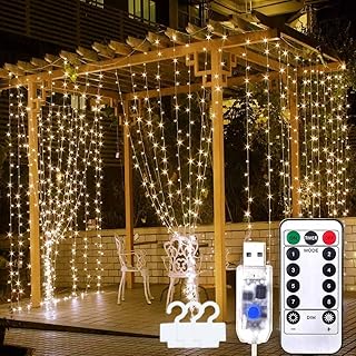 Lumières décoratives clignotantes à 300 led, rideau de fée extérieur de 9,8 pieds