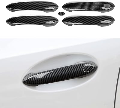 Hingyushang 4 pièces motif carbone abs poignée de porte de voiture couvre. Diaytar : Votre shopping, nos meilleurs prix