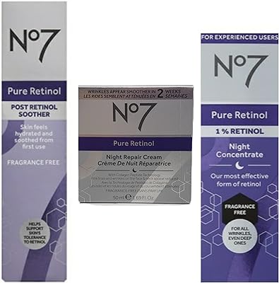 Ensemble de soins de la peau no7 pure retinol - contient un concentré