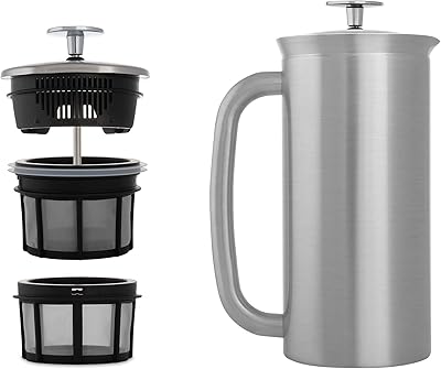 Presse à café en acier inoxydable poli à double paroi espro coffee p7-906g