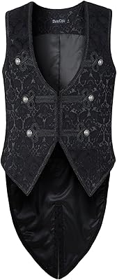 Gilet homme manteau damas noir gilet style victorien gothique steampunk
