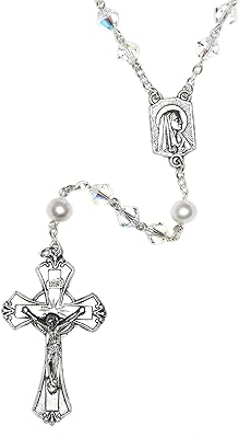 Perles de prière catholiques en cristaux d'europe centrale verre transparent