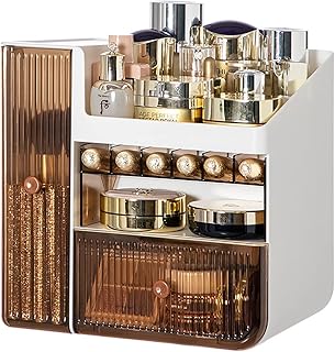 Organisateur de maquillage boîte de rangement cosmétique de luxe à 3 couches