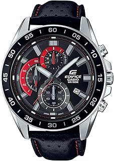 Montre casio pour homme avec cadran et bracelet en cuir efv-550l-1avuef