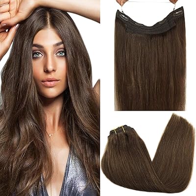 Extensions de cheveux humains goo goo remy halo brun clair 16 pouces 80g