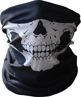 Masque tube en forme de crâne sans couture nikavi, noir (paquet de 2)