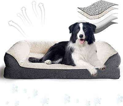 Liodux lit pour chien, lits pour chiens de grande taille, traversin orthopédique