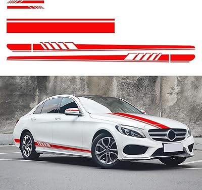 Singica 5 pièces kit d'autocollants en vinyle à rayures pour carrosserie de voiture. Gagnez du temps et de l'argent avec Diaytar