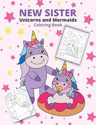 Nouveau livre de coloriage sœurs licornes et sirènes : pages à colorier