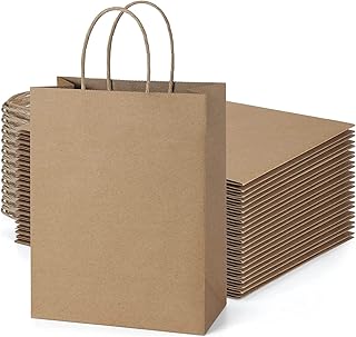 Grands sacs cadeaux avec poignées en papier kraft pour mariages fêtes