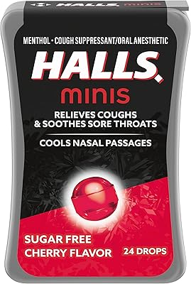 Gouttes contre la toux sans sucre à saveur de cerise halls minis, 24