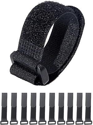 10 pièces de sangles de câble velcro amincissantes taille 1x8", sangles en nylon