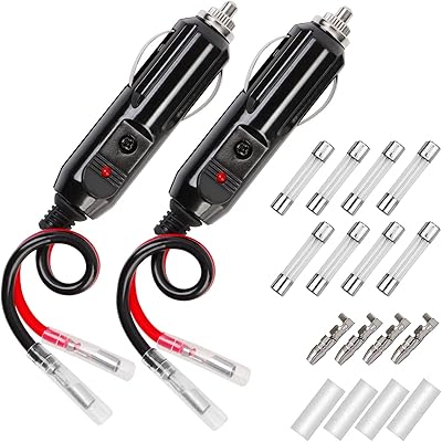 Prise allume-cigare, paquet de 2 adaptateurs de prise mâle de remplacement 12v