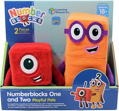 Ressources d'apprentissage numéro blox one et two playful pals jouets en peluche, multicolore
