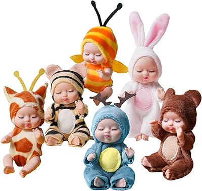 6 ensembles de poupées mignonnes comprenant mini-poupées nouveau-nés de 45 pouces et vêtements