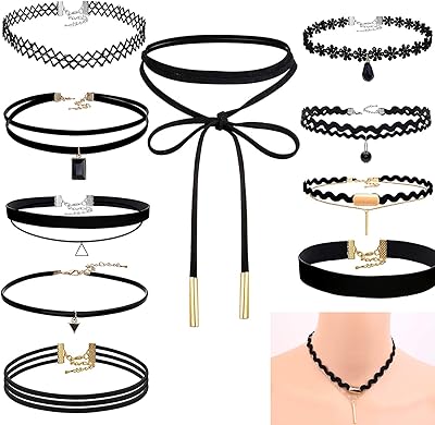 Ensemble de colliers ras du cou pour femmes, 10 pièces collier ras du
