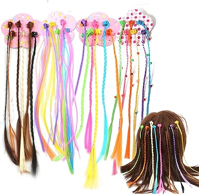 Extensions de cheveux colorées pour enfants pince colorée perruque postiches pinces