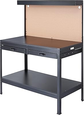 Table de travail polyvalente olympia tools avec prises d'alimentation et d'éclairage