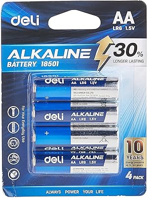 Pile alcaline deli lr6 18501 aa, 4 pièces, multicolore