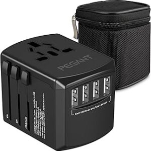 Begant adaptateur secteur de voyage universel universel 4 ports usb adaptateur de prise de charge rapide avec sac de voyage à fermeture éclair pour les états-unis, l'ue, le royaume-uni et l'australie 4,5 a (4 usb). Diaytar : Vivez l'expérience du shopping malin