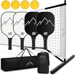Ensemble de pickleball ptg avec filet système de filet portable avec 4 pagaies