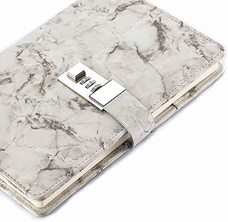 Journal avec serrure agenda marbré a5 avec serrure en cuir pu de voyage