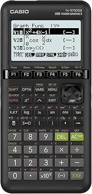 Calculatrice graphique standard casio fx-9750giii, affichage python et texte naturel, noir