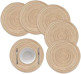 Ensemble de 6 chemins de table ronds tissés pour vacances, noël, cuisine