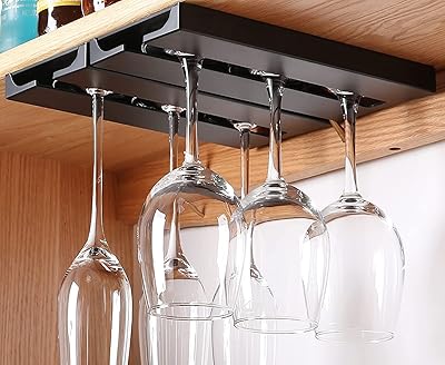 Porte-verre à vin sous étagère ou armoire sans perçage, étagère en plastique