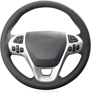 Couvre-volant de voiture en simili cuir cousu main pour ford explorer 2011-2019 taurus