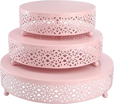 Ensemble de 3 présentoirs à gâteaux en métal hedom, présentoir à gâteaux rond