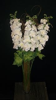 Lien produits tiges de fleurs artificielles blanches/crème herbe bouclée gratuite grande prête
