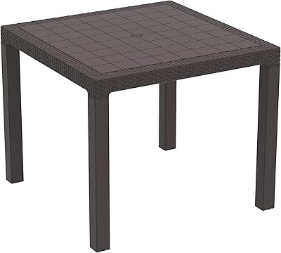 Table basse carrée en plastique cosmoplast blanc