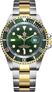 Reginald montre hommes rotatif étanche lunette saphir acier inoxydable date noir montres à