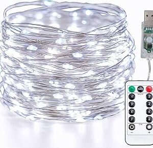 Guirlande lumineuse led teen steed 200 led en cuivre, 8 modes d'éclairage, alimentée par usb avec télécommande pour fête de mariage, décoration d'intérieur, noël (blanc). Le meilleur du e-commerce discount réuni sur Diaytar