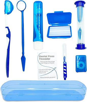Kit de soins bucco-dentaires orthodontiques portables harasi - brosse interdentaire, cire, fil dentaire