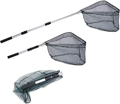 Épuisette de pêche pliable avec poignée pliable en aluminium pour la pêche