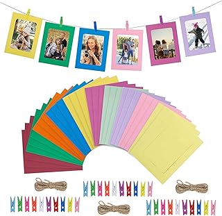 Cadre photo mural en papier rubik 30 pièces avec clips en bois