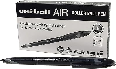 Stylo roller uni-ball noir (paquet de 6)