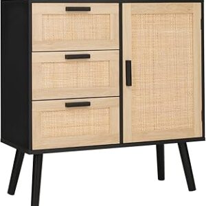 Armoire de rangement iwell avec porte en bambou et 3 tiroirs armoire moderne du milieu. Diaytar : Parce que bien acheter, c'est économiser