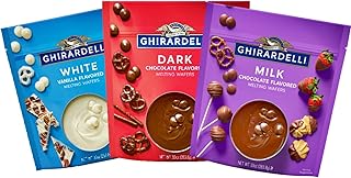 Ghirardelli lot de 3 gaufrettes au chocolat fondant avec chocolats au lait blanc foncé pour biscuits de pâques, pâtisserie, fondue et trempettes de bonbons, lot de 3, 10 onces. Diaytar : L'excellence du service, la douceur des prix