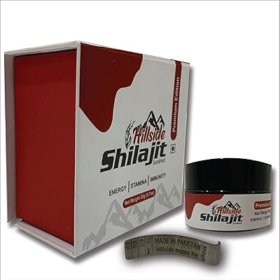 Résine shilajit pure hillside avec cuillère, 20 g / 0,7 oz, utilisée