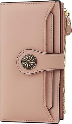 Portefeuille pour femme en cuir véritable ciré avec blocage rfid, grande capacité, organiseur