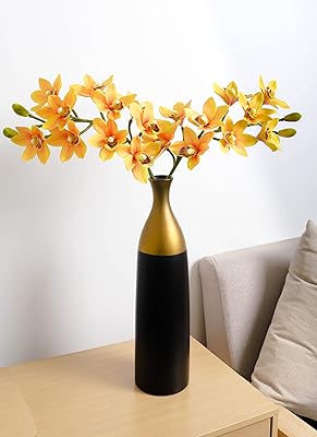 Yatai lot de 2 fleurs d'orchidées cymbidium artificielles au toucher réel, vente