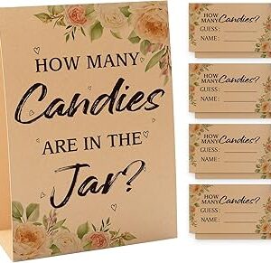 1 devinez combien de bonbons sont dans le pot en papier kraft et 50 cartes à deviner en papier kraft, pour fête prénatale, décorations de fête prénuptiale, fête d'anniversaire/138kf. Diaytar Sénégal : Innovation, diversité et accessibilité