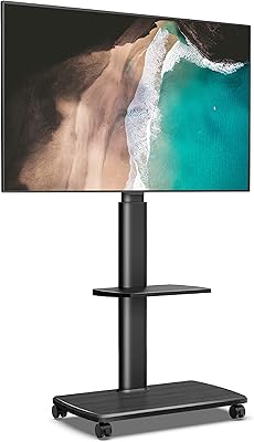 Meuble tv au sol fitu ease avec roulettes pour la plupart des écrans