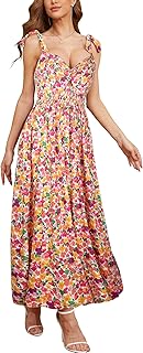 2023 été femmes décontracté longue robe maxi col en v spaghetti sangle robe de soirée. Diaytar : Là où commence votre expérience shopping idéale