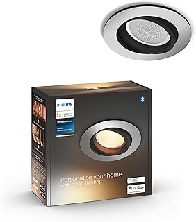 Plafonnier intelligent led philips hue mileskin [spot gu10] avec bluetooth, aluminium, fonctionne