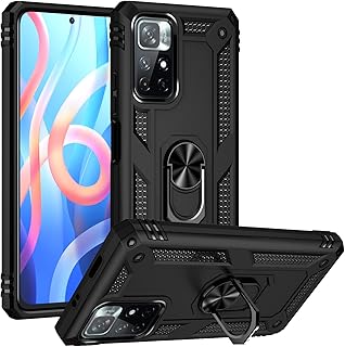 Coque de protection rigide en silicone antichoc avec anneau de support pour xiaomi