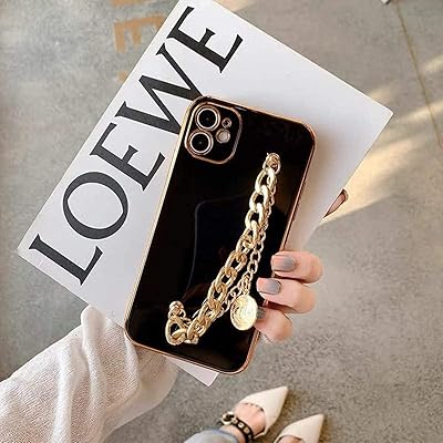 Coque uniporal pour iphone 13 pro pour femmes et filles avec chaîne